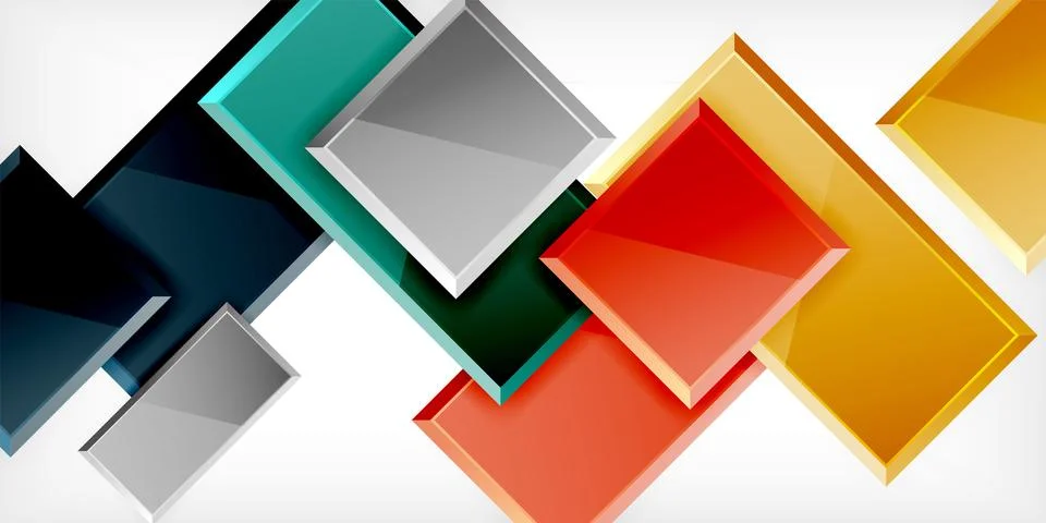 Colorful squares and rectangles. Vector Illustration For Wallpaper, Banner 스톡 일러스트