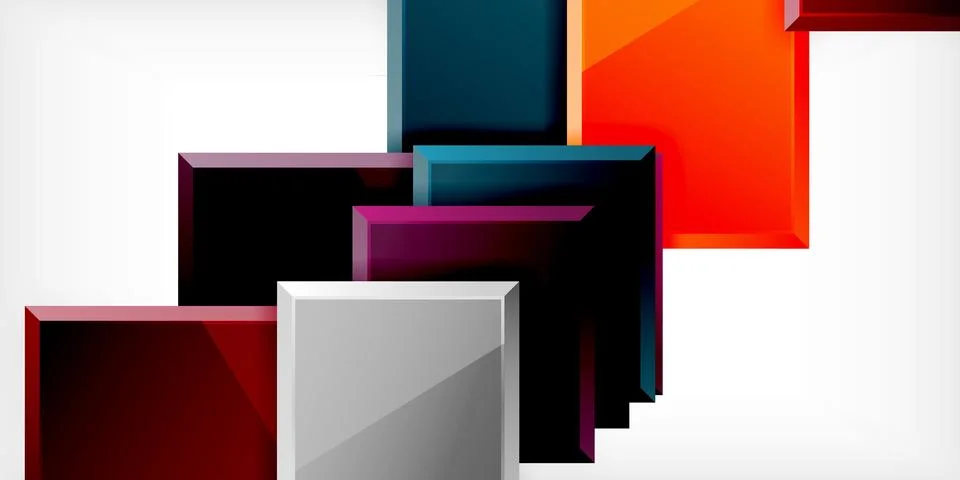 Colorful squares and rectangles. Vector Illustration For Wallpaper, Banner Stockillustratie