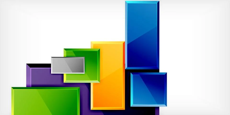 Colorful squares and rectangles. Vector Illustration For Wallpaper, Banner Illustrazione stock