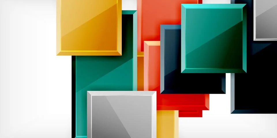 Colorful squares and rectangles. Vector Illustration For Wallpaper, Banner Illustrazione stock