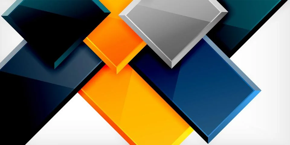 Colorful squares and rectangles. Vector Illustration For Wallpaper, Banner 库存插图