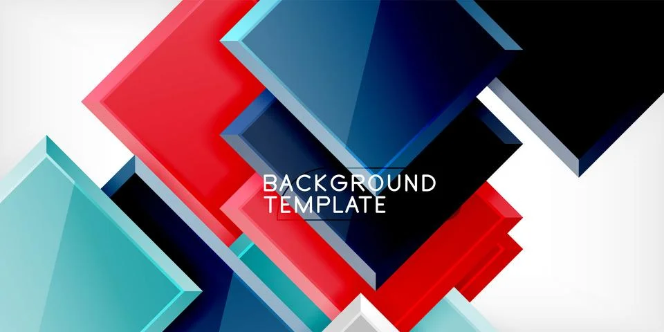Colorful squares and rectangles. Vector Illustration For Wallpaper, Banner 库存插图