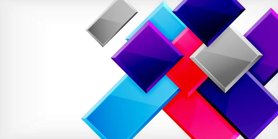 Colorful squares and rectangles. Vector Illustration For Wallpaper, Banner 스톡 일러스트