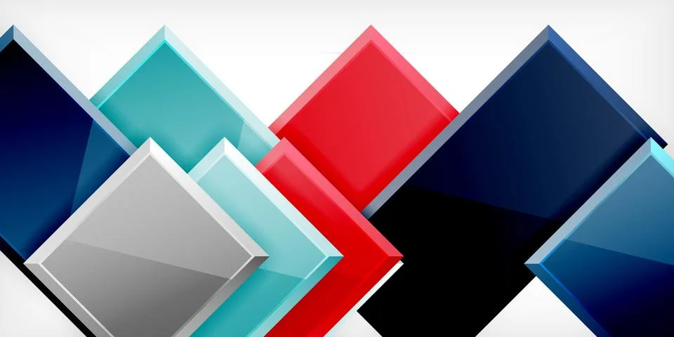 Colorful squares and rectangles. Vector Illustration For Wallpaper, Banner 库存插图