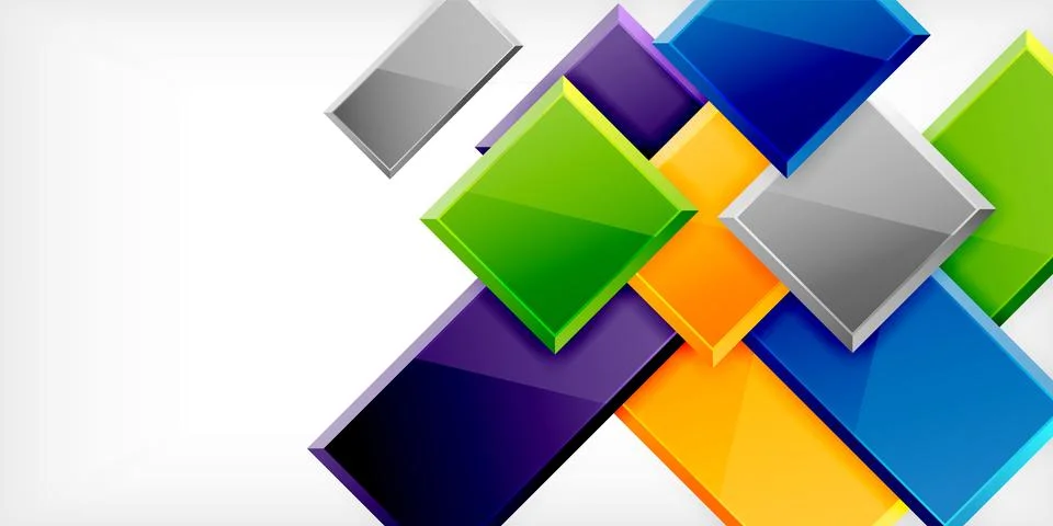 Colorful squares and rectangles. Vector Illustration For Wallpaper, Banner Illustrazione stock