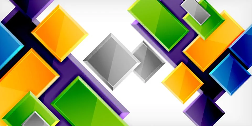 Colorful squares and rectangles. Vector Illustration For Wallpaper, Banner Stockillustratie