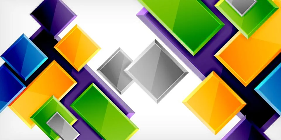 Colorful squares and rectangles. Vector Illustration For Wallpaper, Banner Illustrazione stock