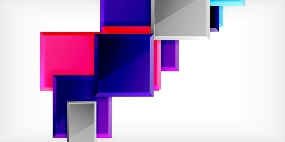 Colorful squares and rectangles. Vector Illustration For Wallpaper, Banner Illustrazione stock