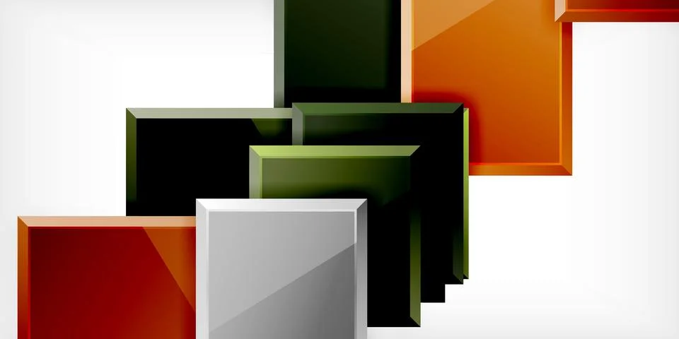 Colorful squares and rectangles. Vector Illustration For Wallpaper, Banner Illustrazione stock