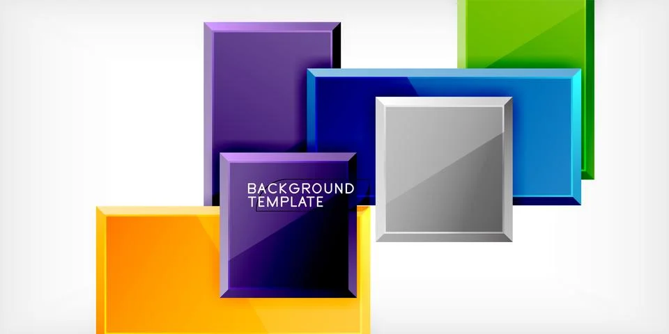 Colorful squares and rectangles. Vector Illustration For Wallpaper, Banner 库存插图