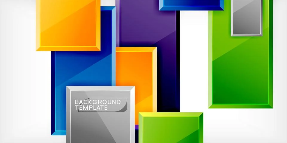 Colorful squares and rectangles. Vector Illustration For Wallpaper, Banner Illustrazione stock
