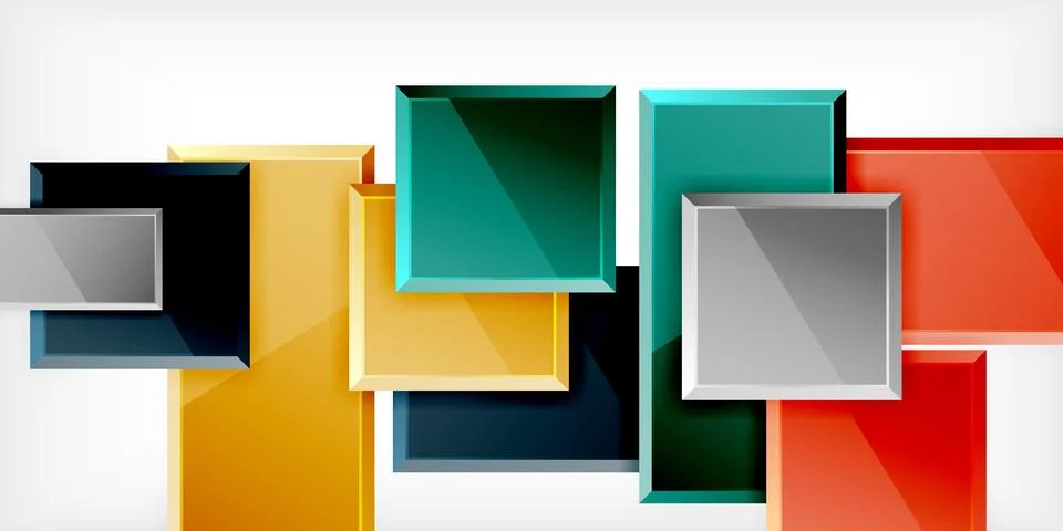 Colorful squares and rectangles. Vector Illustration For Wallpaper, Banner 스톡 일러스트