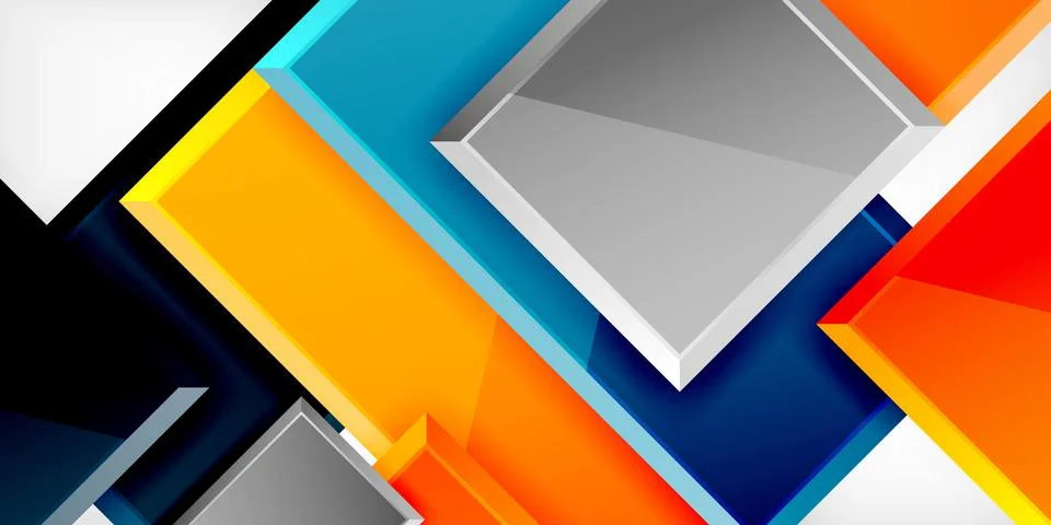 Colorful squares and rectangles. Vector Illustration For Wallpaper, Banner Illustrazione stock
