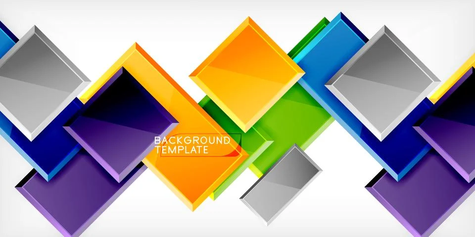 Colorful squares and rectangles. Vector Illustration For Wallpaper, Banner Illustrazione stock