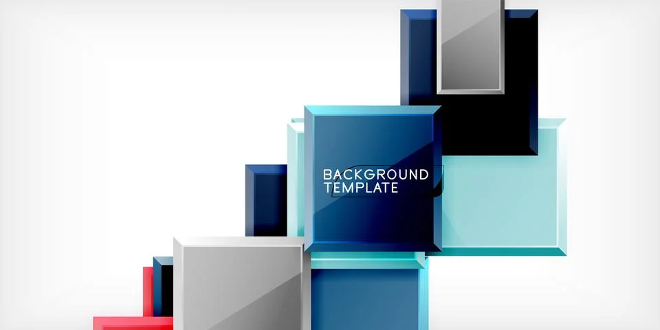 Colorful squares and rectangles. Vector Illustration For Wallpaper, Banner Illustrazione stock