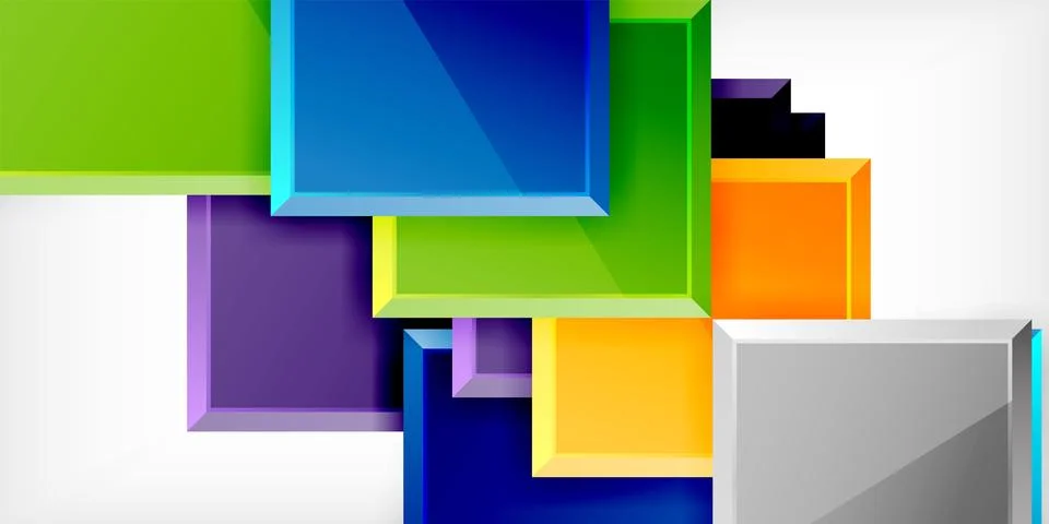 Colorful squares and rectangles. Vector Illustration For Wallpaper, Banner 스톡 일러스트