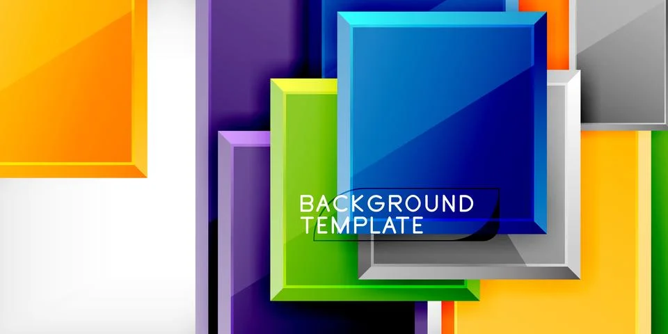 Colorful squares and rectangles. Vector Illustration For Wallpaper, Banner Illustrazione stock