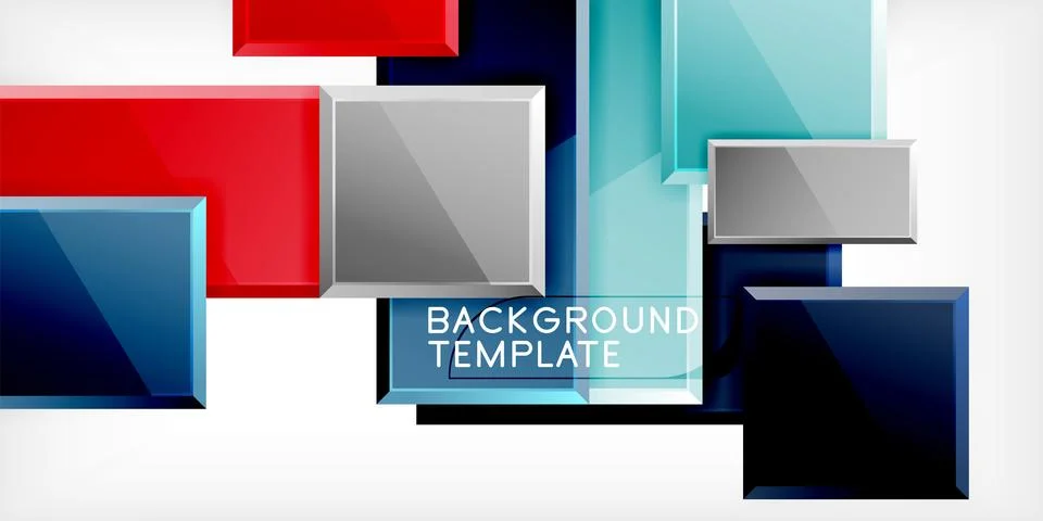 Colorful squares and rectangles. Vector Illustration For Wallpaper, Banner 스톡 일러스트