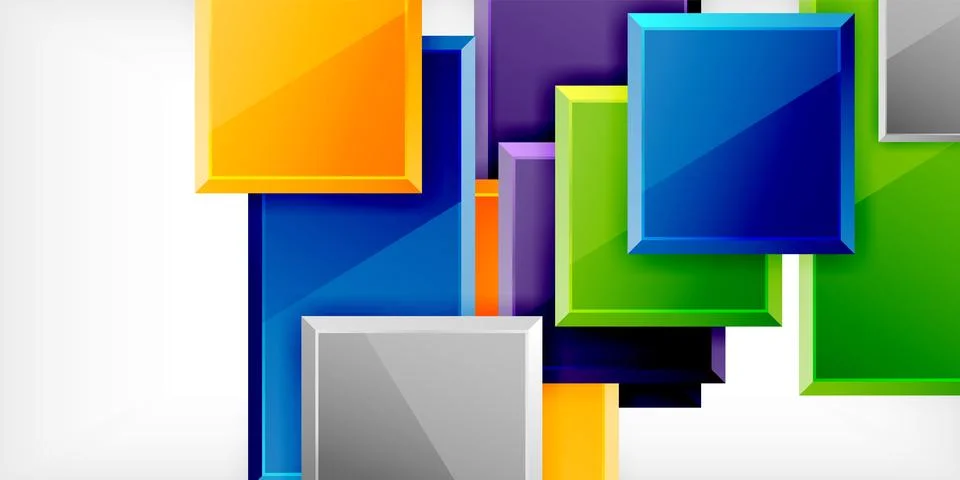 Colorful squares and rectangles. Vector Illustration For Wallpaper, Banner Illustrazione stock