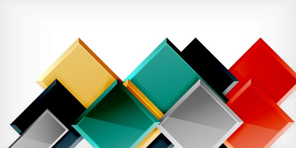 Colorful squares and rectangles. Vector Illustration For Wallpaper, Banner 库存插图