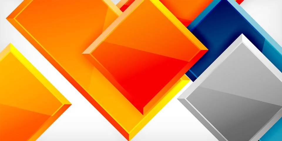 Colorful squares and rectangles. Vector Illustration For Wallpaper, Banner Illustrazione stock