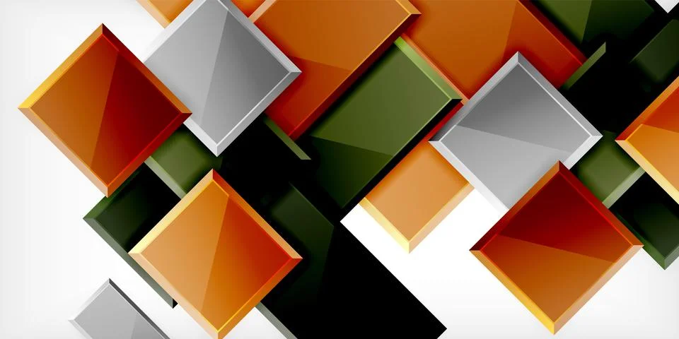 Colorful squares and rectangles. Vector Illustration For Wallpaper, Banner Illustrazione stock