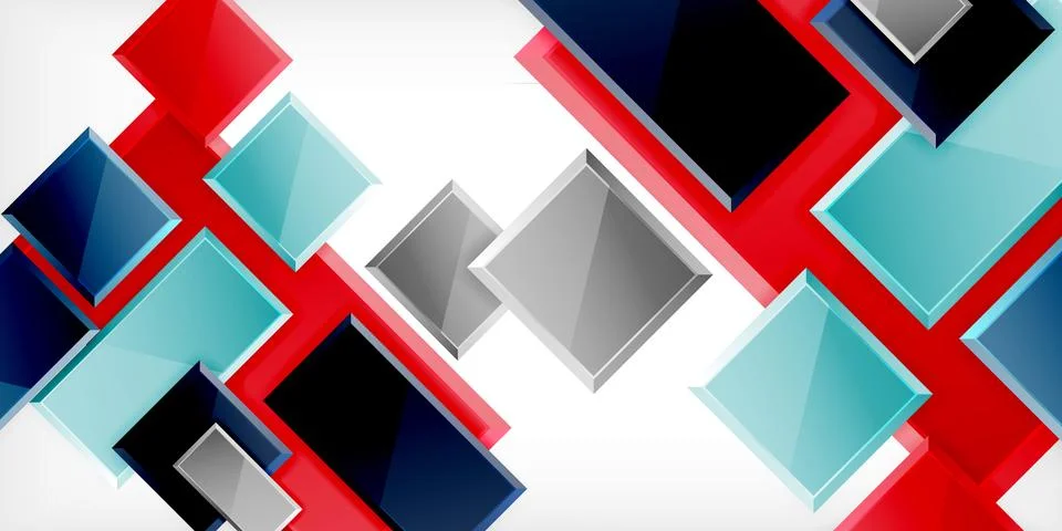 Colorful squares and rectangles. Vector Illustration For Wallpaper, Banner Illustrazione stock