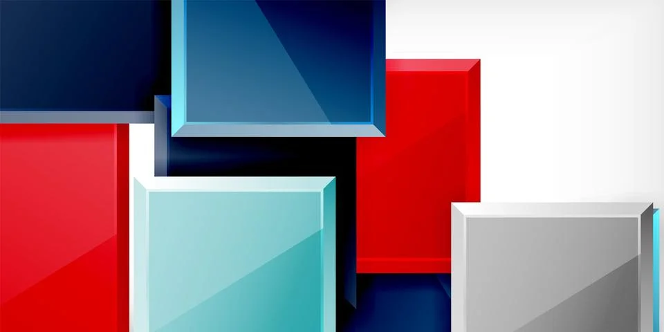 Colorful squares and rectangles. Vector Illustration For Wallpaper, Banner Illustrazione stock