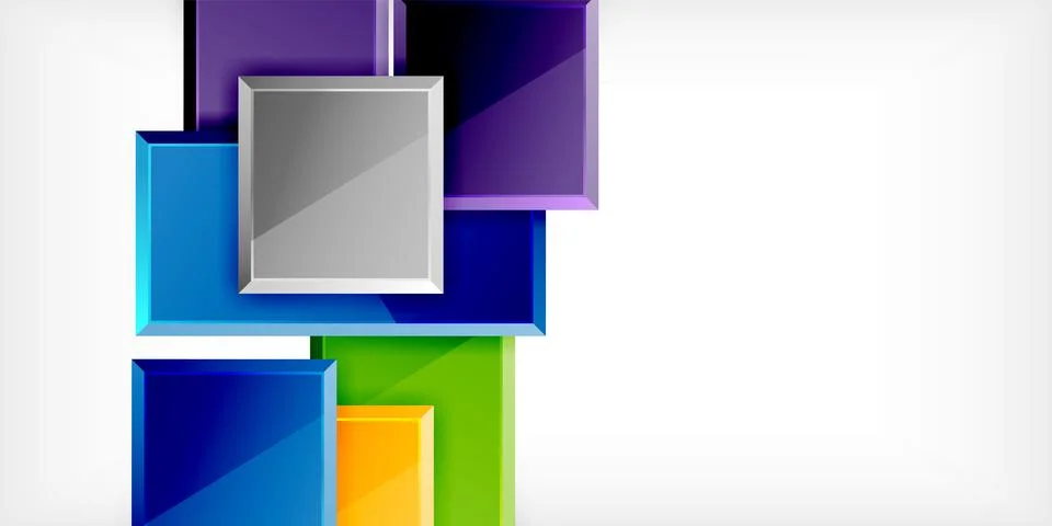 Colorful squares and rectangles. Vector Illustration For Wallpaper, Banner Illustrazione stock