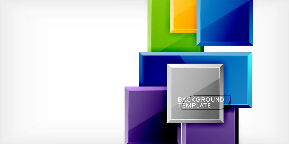 Colorful squares and rectangles. Vector Illustration For Wallpaper, Banner Illustrazione stock
