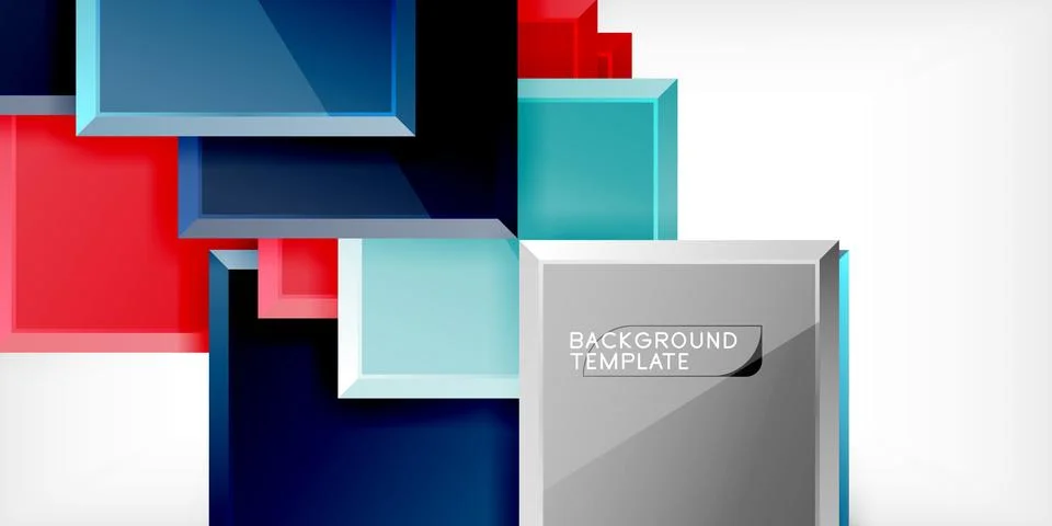 Colorful squares and rectangles. Vector Illustration For Wallpaper, Banner Stock Illustration