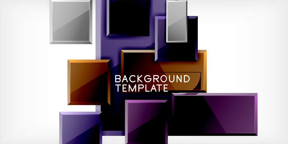Colorful squares and rectangles. Vector Illustration For Wallpaper, Banner 스톡 일러스트