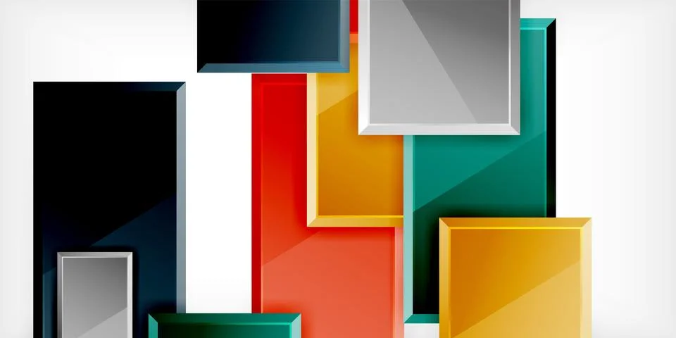 Colorful squares and rectangles. Vector Illustration For Wallpaper, Banner Illustrazione stock