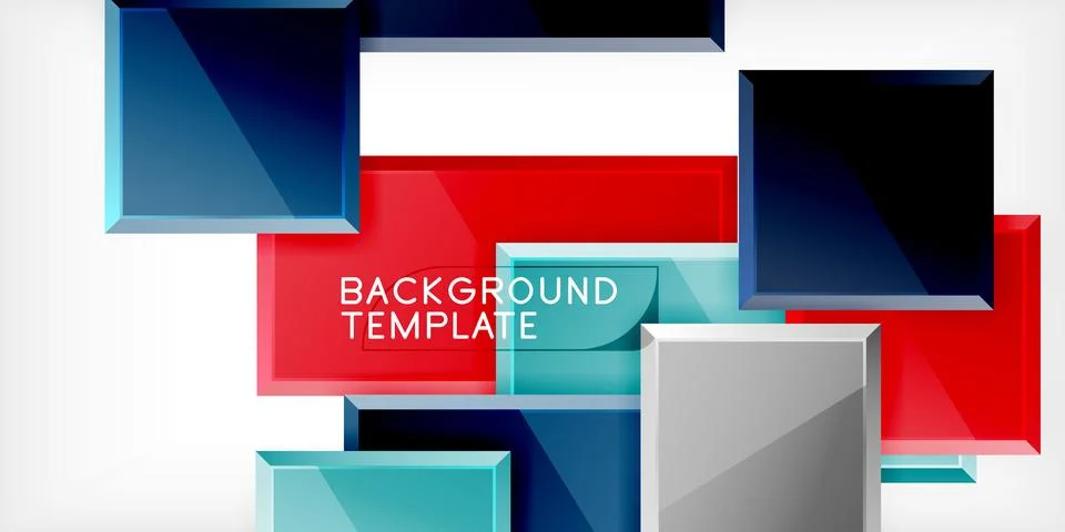 Colorful squares and rectangles. Vector Illustration For Wallpaper, Banner Illustrazione stock