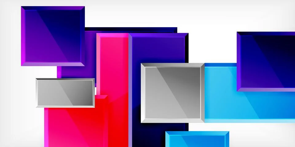 Colorful squares and rectangles. Vector Illustration For Wallpaper, Banner Illustrazione stock