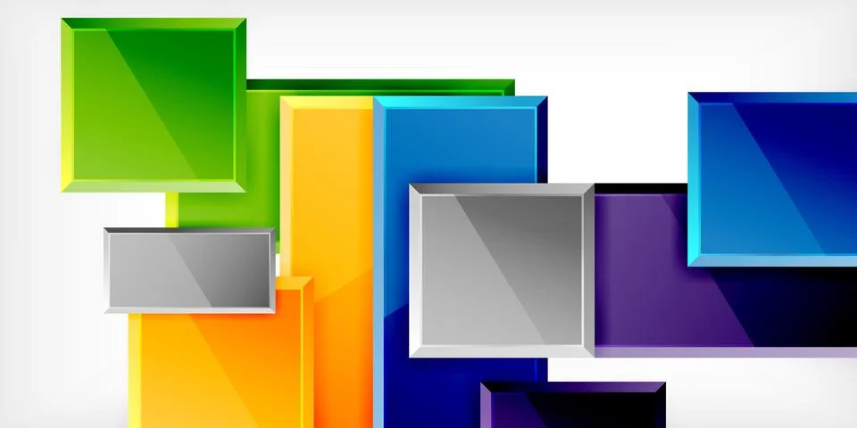 Colorful squares and rectangles. Vector Illustration For Wallpaper, Banner Illustrazione stock