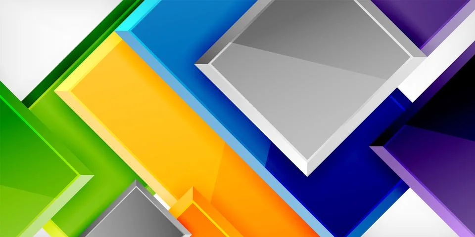 Colorful squares and rectangles. Vector Illustration For Wallpaper, Banner Stockillustratie