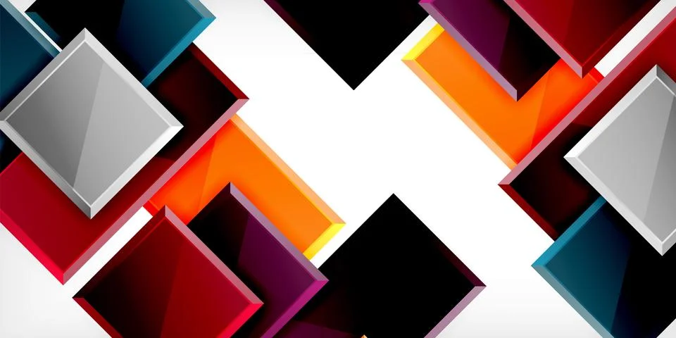 Colorful squares and rectangles. Vector Illustration For Wallpaper, Banner Illustrazione stock