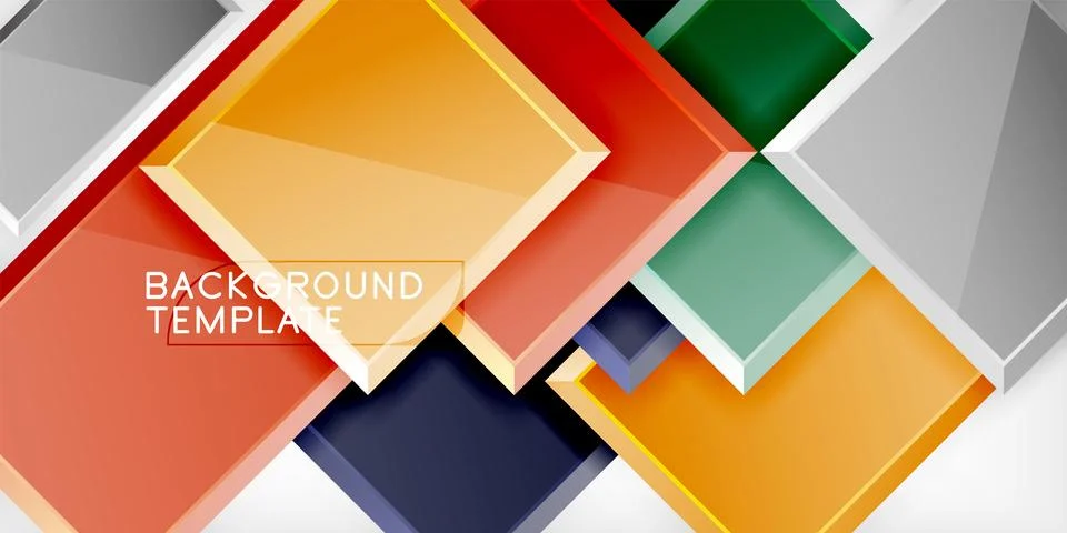 Colorful squares and rectangles. Vector Illustration For Wallpaper, Banner Illustrazione stock