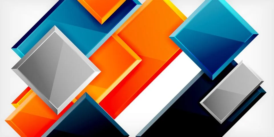 Colorful squares and rectangles. Vector Illustration For Wallpaper, Banner 스톡 일러스트
