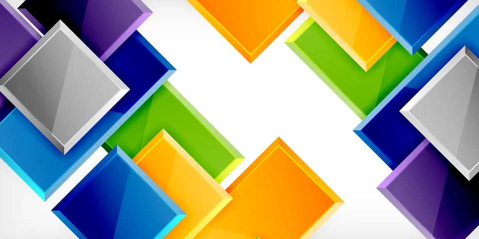 Colorful squares and rectangles. Vector Illustration For Wallpaper, Banner Stockillustratie