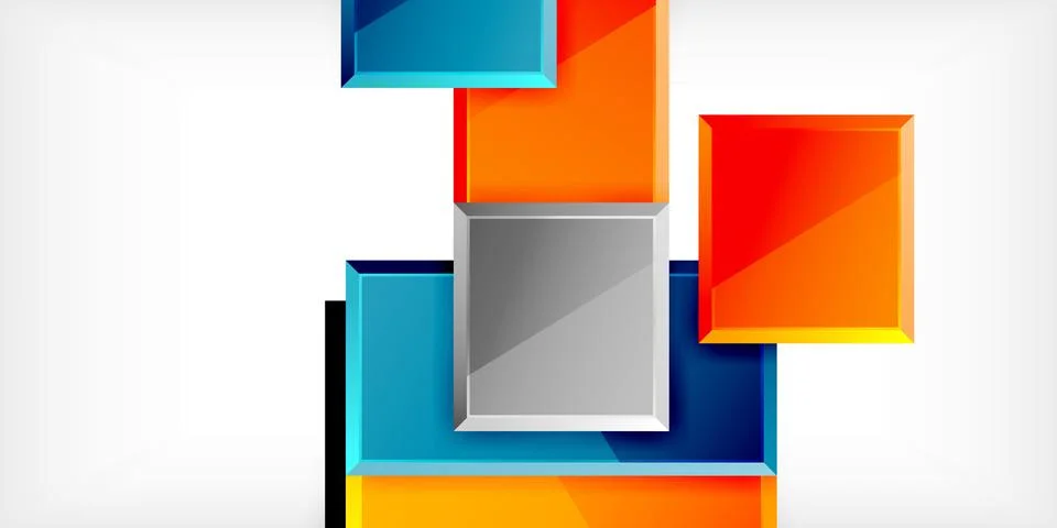 Colorful squares and rectangles. Vector Illustration For Wallpaper, Banner 스톡 일러스트