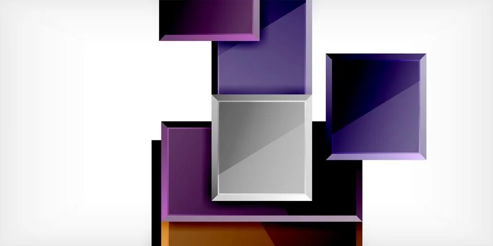 Colorful squares and rectangles. Vector Illustration For Wallpaper, Banner 스톡 일러스트