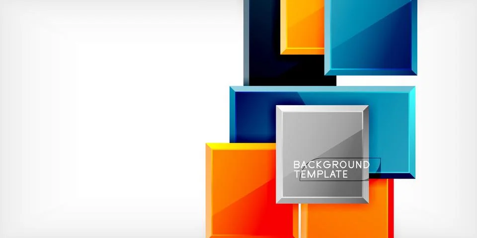 Colorful squares and rectangles. Vector Illustration For Wallpaper, Banner Stock Illustration