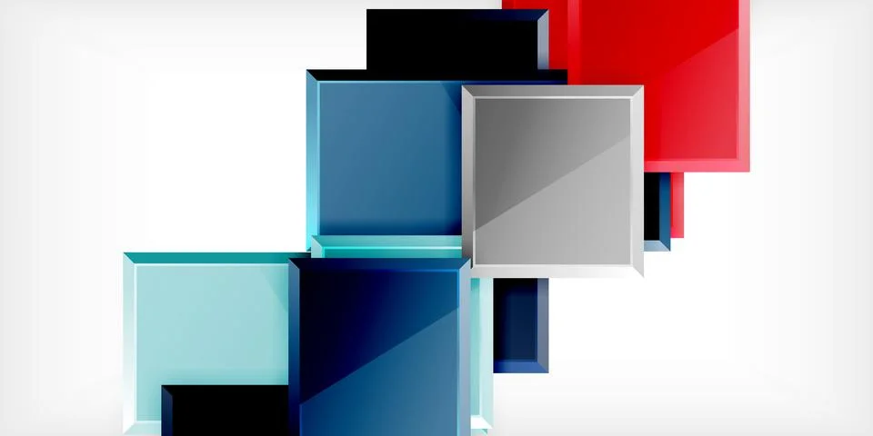 Colorful squares and rectangles. Vector Illustration For Wallpaper, Banner Illustrazione stock