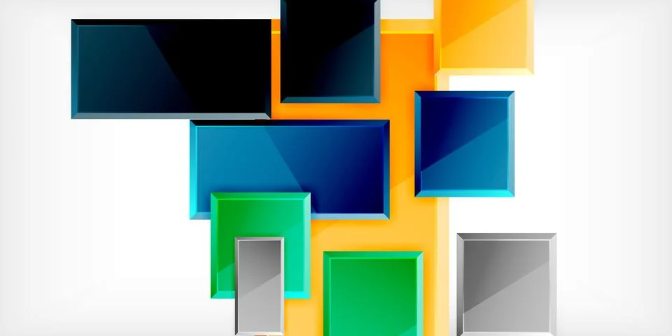 Colorful squares and rectangles. Vector Illustration For Wallpaper, Banner Stock Illustration