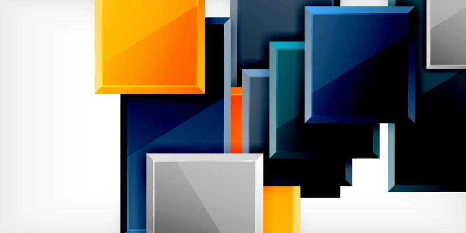 Colorful squares and rectangles. Vector Illustration For Wallpaper, Banner Illustrazione stock
