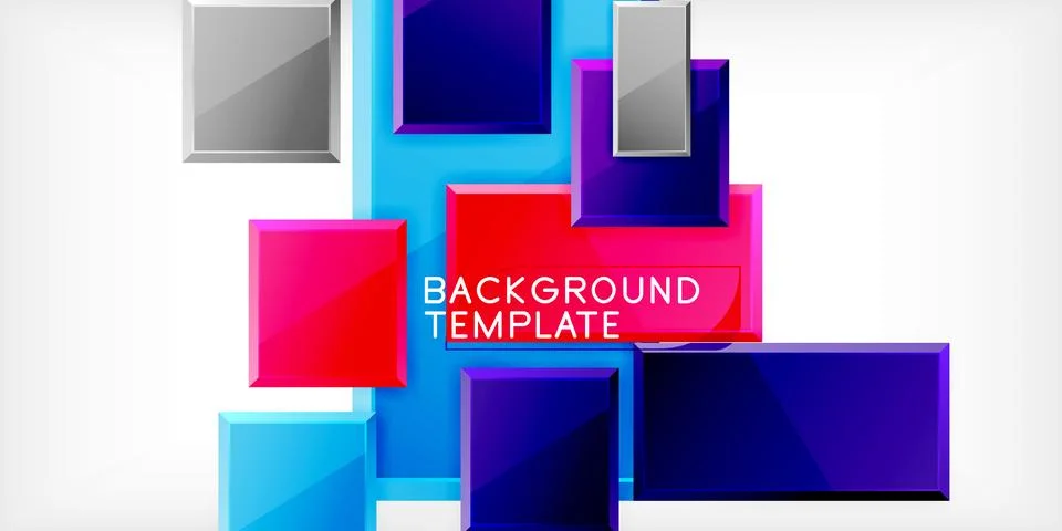 Colorful squares and rectangles. Vector Illustration For Wallpaper, Banner Stockillustratie