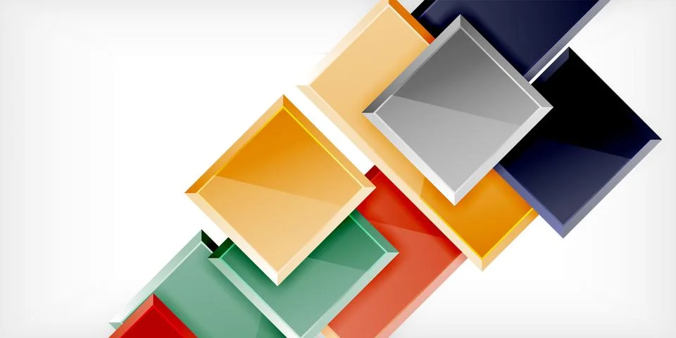 Colorful squares and rectangles. Vector Illustration For Wallpaper, Banner Illustrazione stock