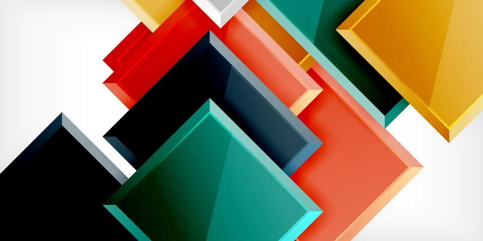 Colorful squares and rectangles. Vector Illustration For Wallpaper, Banner Stock Illustration